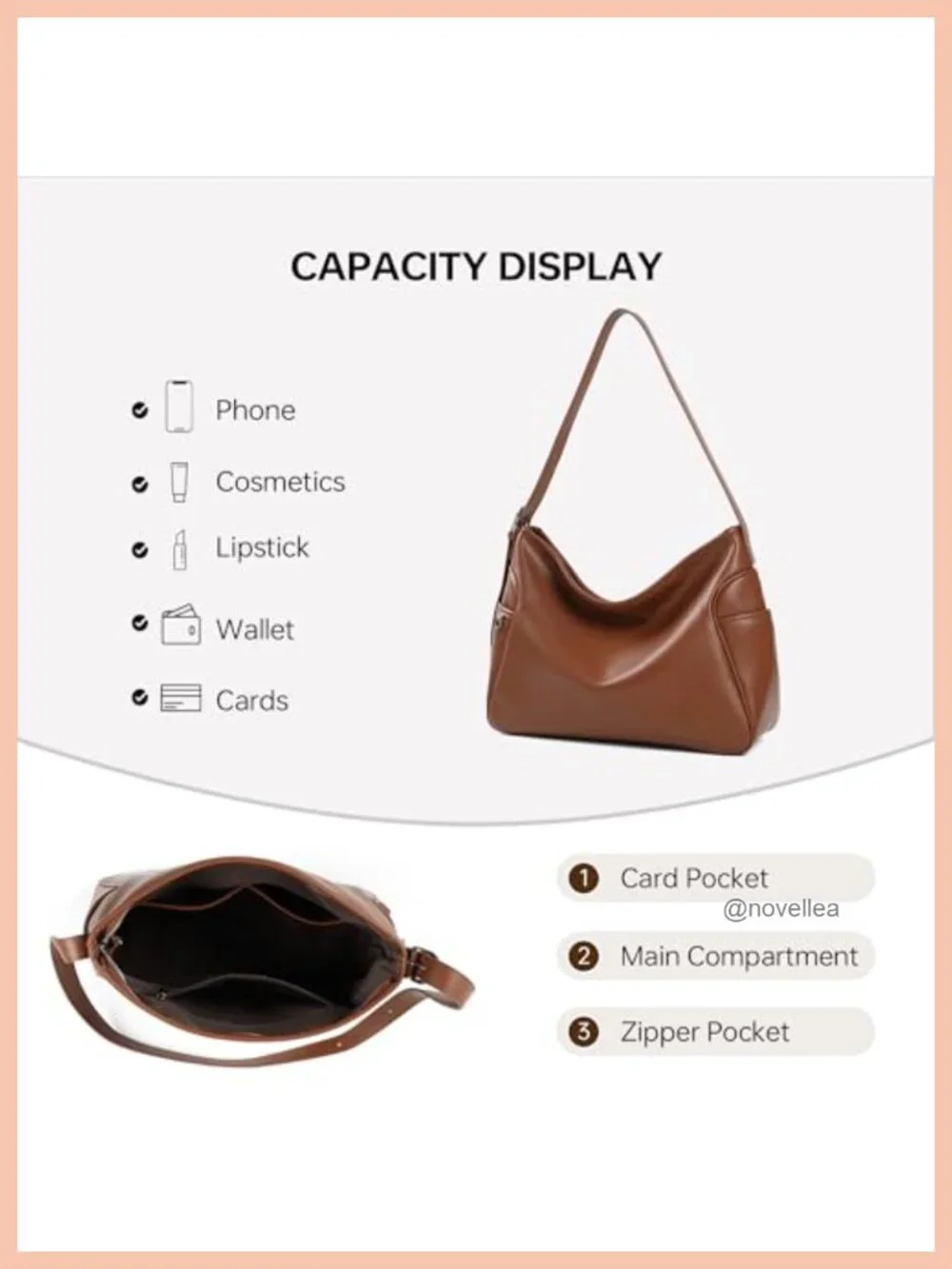 Faux Leather Hobo Tote Bag Women Crossbody Shoulder Work Handbag